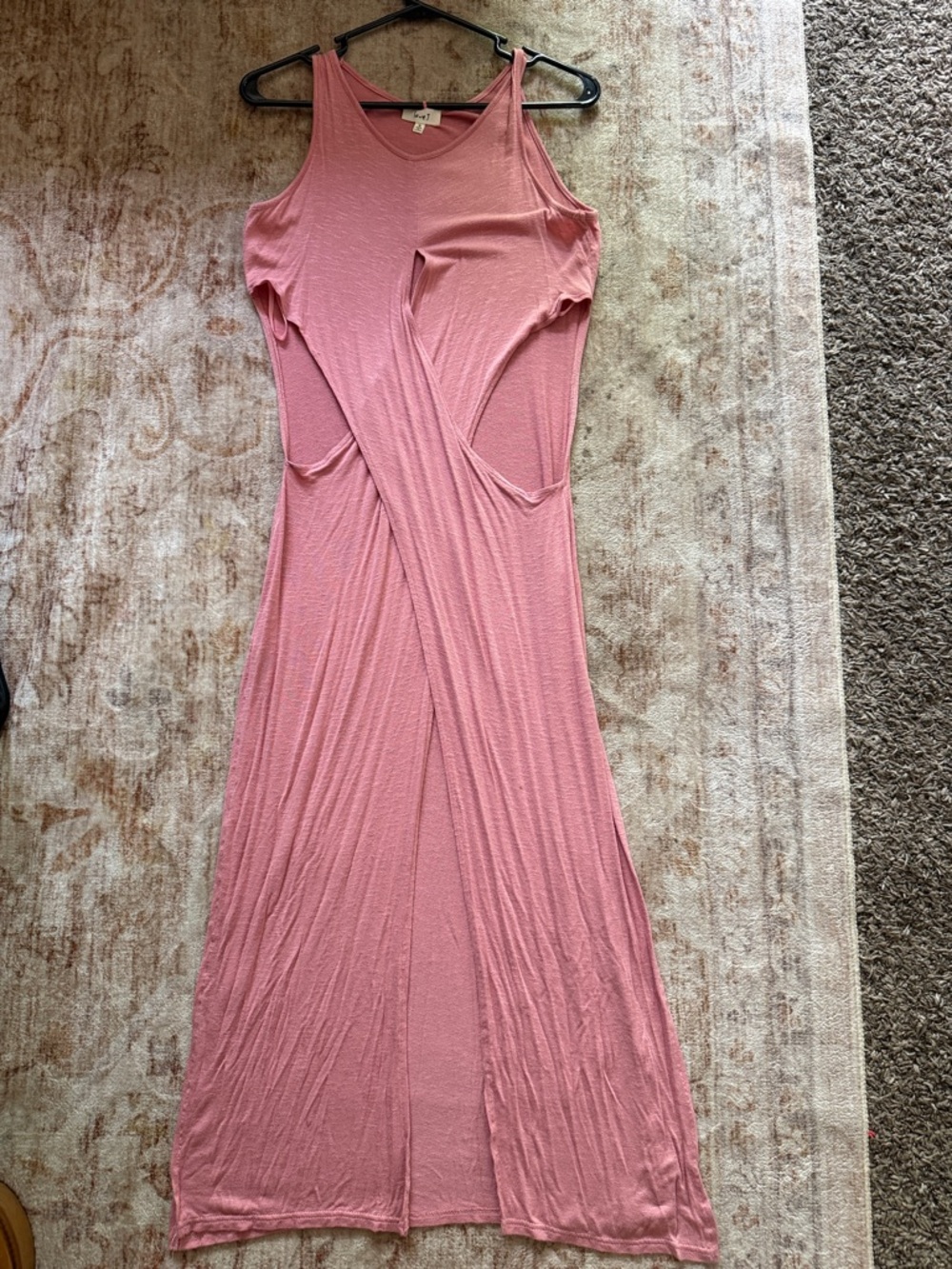 love J Blush Pink Cutout Maxi Dress